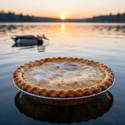 Drake Floating Pie at Sunset