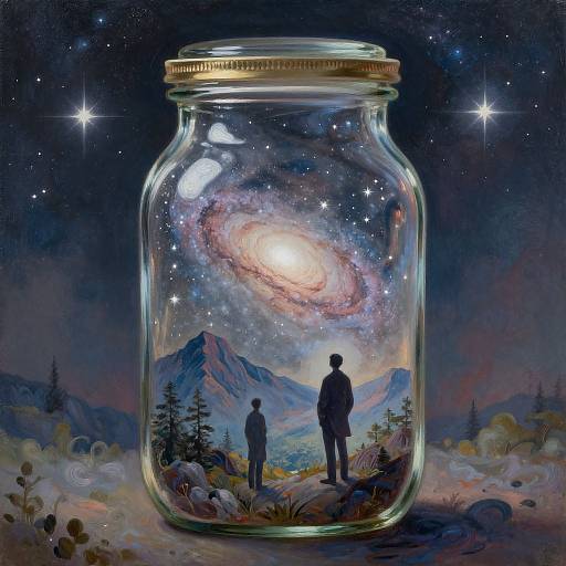 Milky Way Galaxy in Vintage Jar