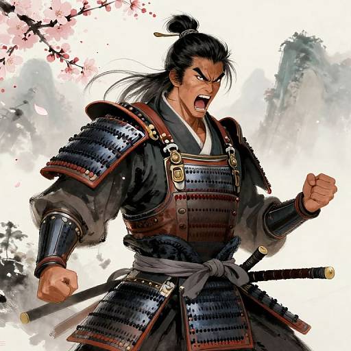 Fierce Ancient Samurai Battle Cry