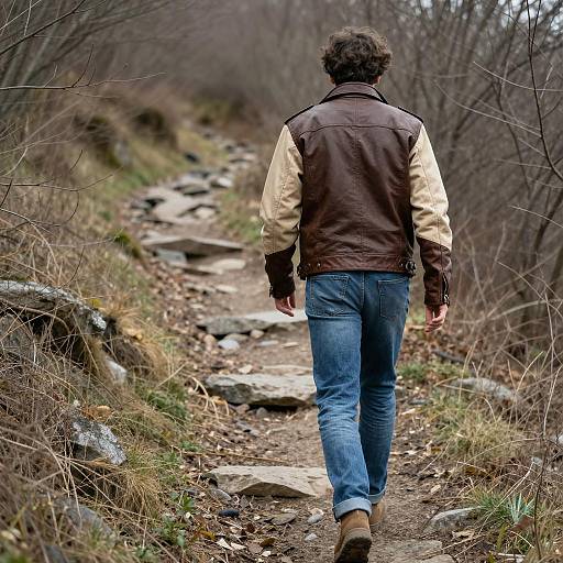 Walking Along a Rocky Trail in Nature