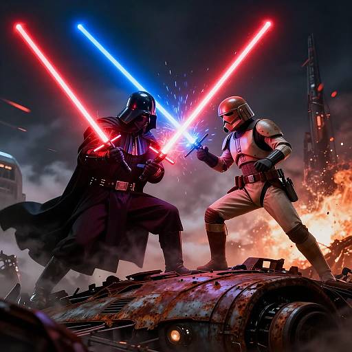 Epic Star Wars Sith vs Rebel Duel
