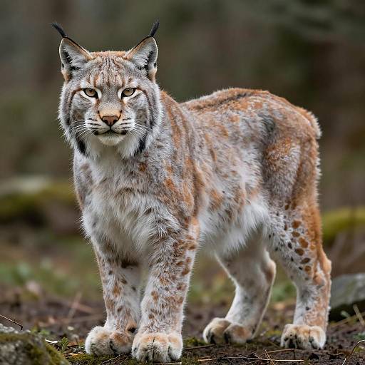 Photorealistic Male Anthro White Lynx in Wilderness