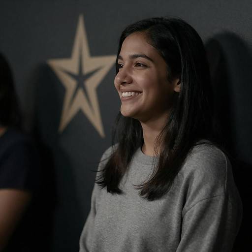 Moody Low-Light Portrait with Star Emblem
