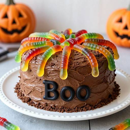 Halloween Dirt Cake with Gummy Worms