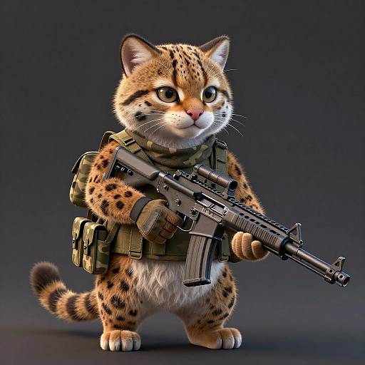 Tactical Golden Ocelot with Rifle