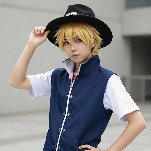 Kisuke Urahara Blonde Cosplay Pose