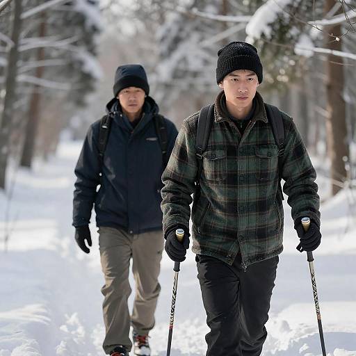 Winter Walk in a Snowy Forest