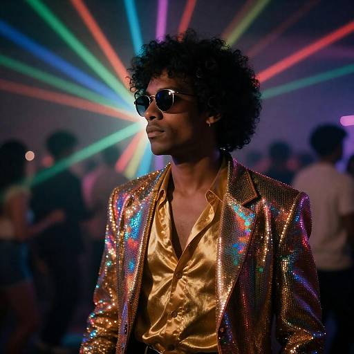 80s Disco Dancer in Sparkle Jacket