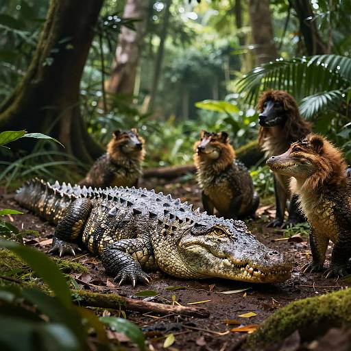 Divine Jesus Crocodile in Jungle