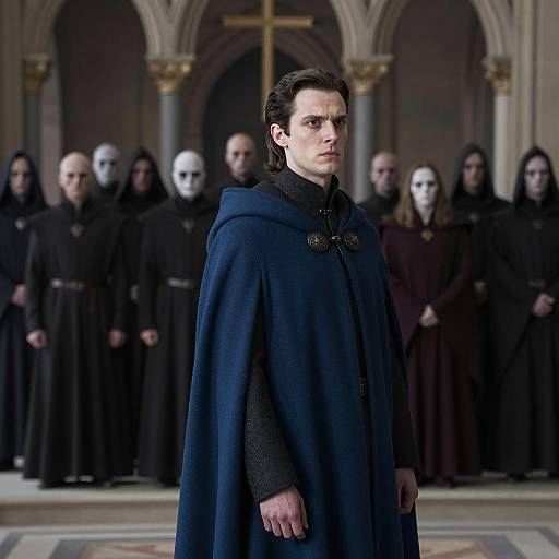 Mysterious Young Man in Dim Interior