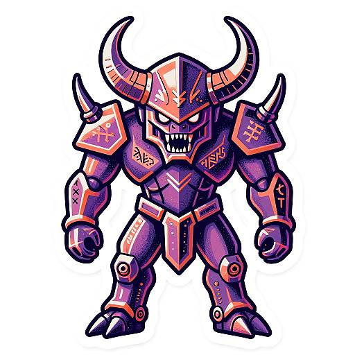 Futuristic Mech-Satyr Emblem Design