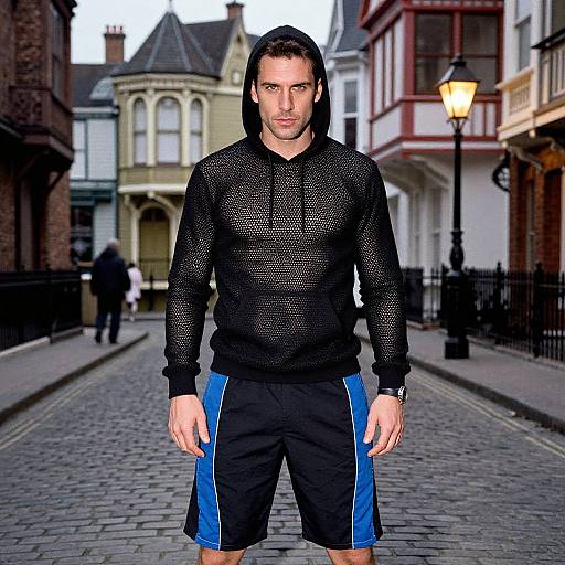 Confident Man in Victorian Street Scene