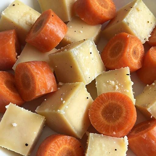 Close-Up Mixed Cheese and Carrot Salad