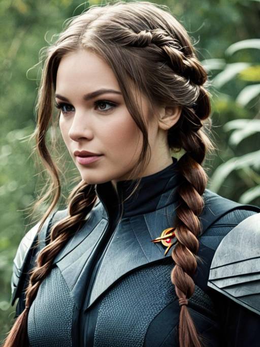 Woman in Mockingjay Costume with Braid