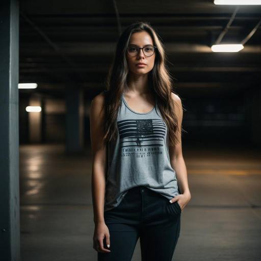 Young Woman Wearing Glasses in Parking Garage