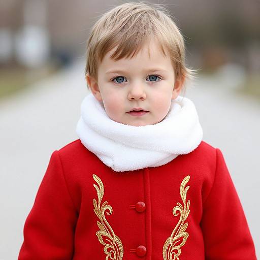 Child in Red Embroidered Coat