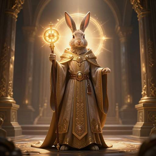 Epic Fantasy Hare Cleric Illustration