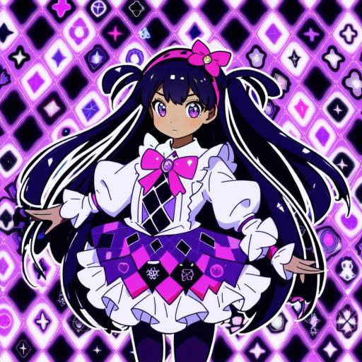 Illustration of Akemi homura (magical girl), mahou shoujo madoka magica in the style of Zanamaoria