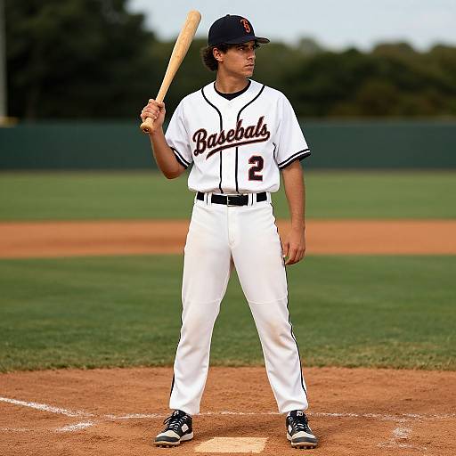 Vintage Baseball Player on Field