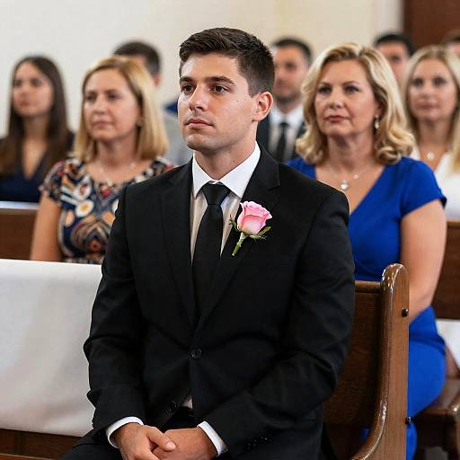 Elegant Church Scene with Couple
