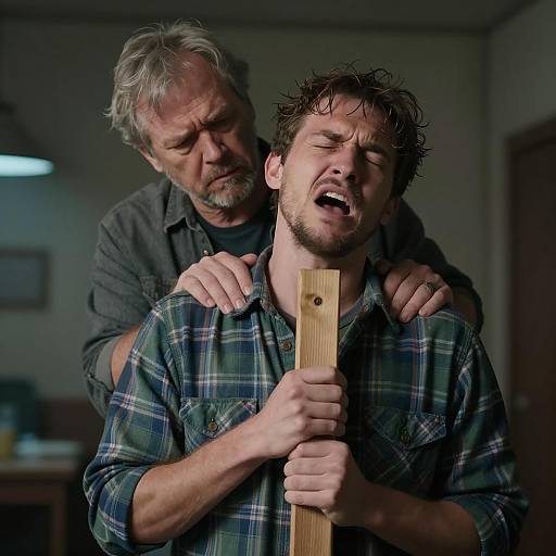 Tension in a Dimly Lit Room