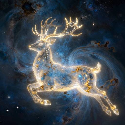 Ethereal Cosmic Stag in Deep Space