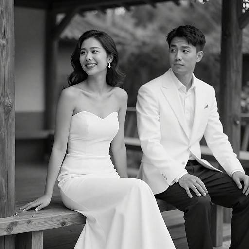Intimate Rustic Black-and-White Couple Portrait