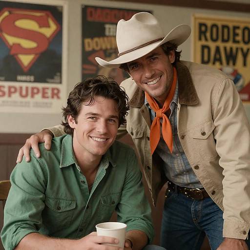 Western-Themed Portrait of Two Men