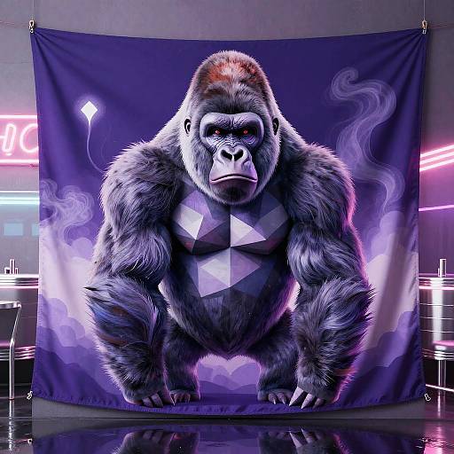 Surreal Fiber Optic Silverback Gorilla