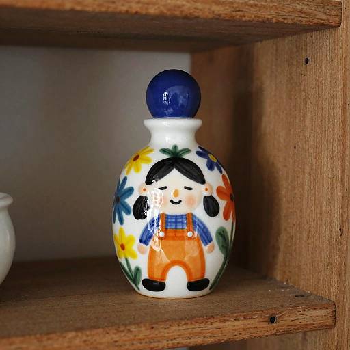 Hand-Painted Whimsical Ceramic Perfume Bottle
