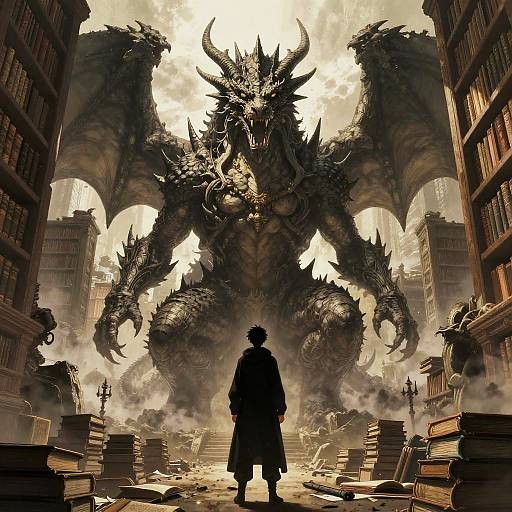 Elder Dragon Librarian — Colossal Library Guardian