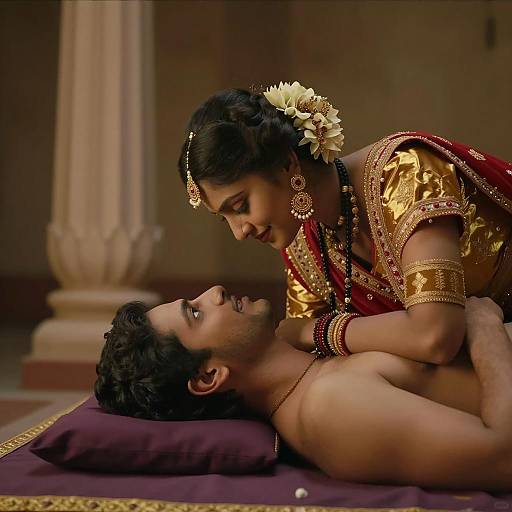 Romantic Encounter in Ornate Attire