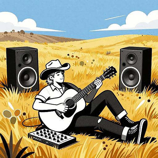 Bold Acoustic Guitarist in Prairie