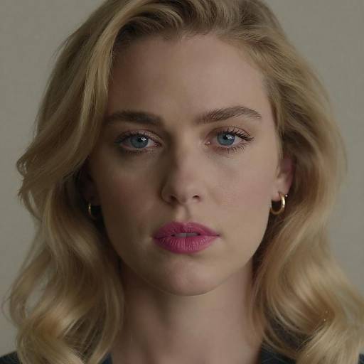 Intense Close-Up of a Blonde Woman