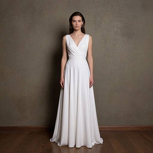 Woman in Elegant White Dress