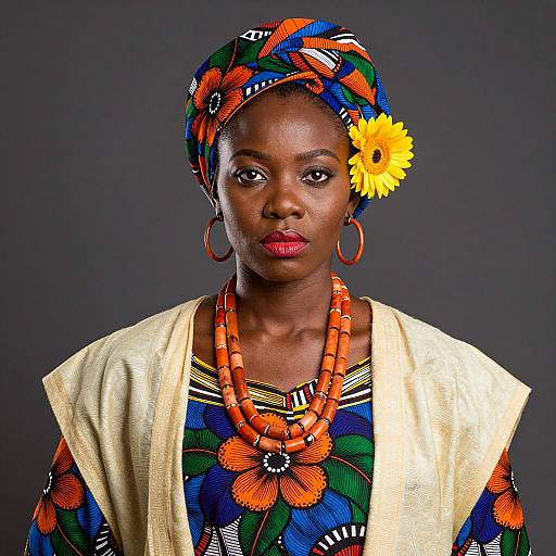 Elegant Photorealistic African Fashion Portrait