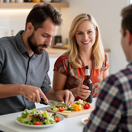 Casual Dinner Gathering Candid Photo