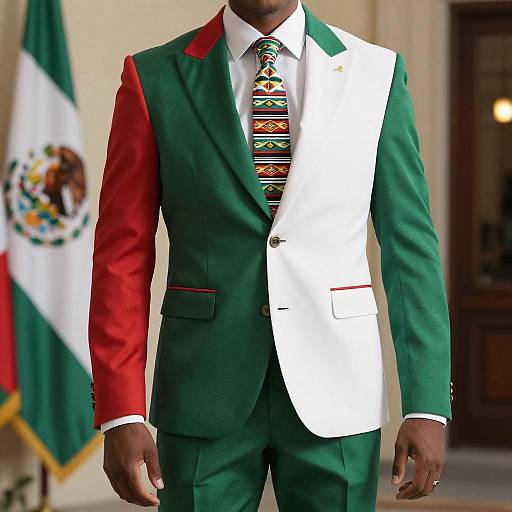 Mexican Flag Inspired Sharp Suit