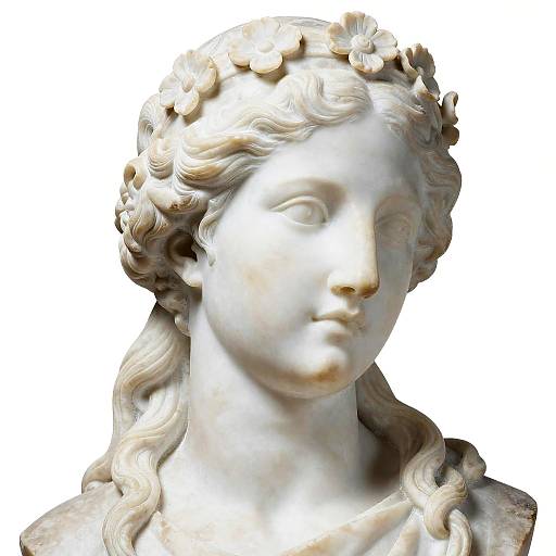 Classical Marble Bust of Young Woman