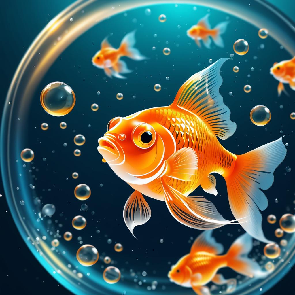 Hyper-Detailed Goldfish in a Bowl