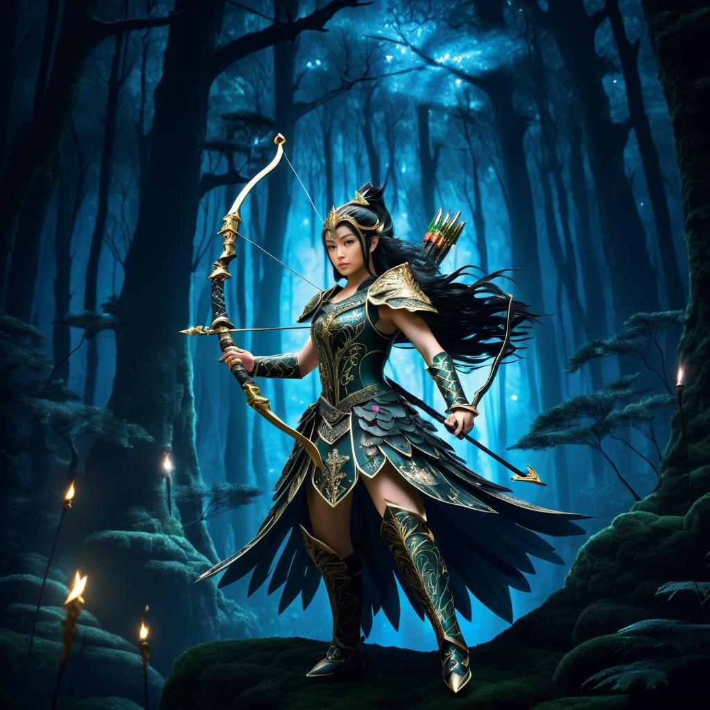 Fierce Warrior Princess in Enchanted Forest