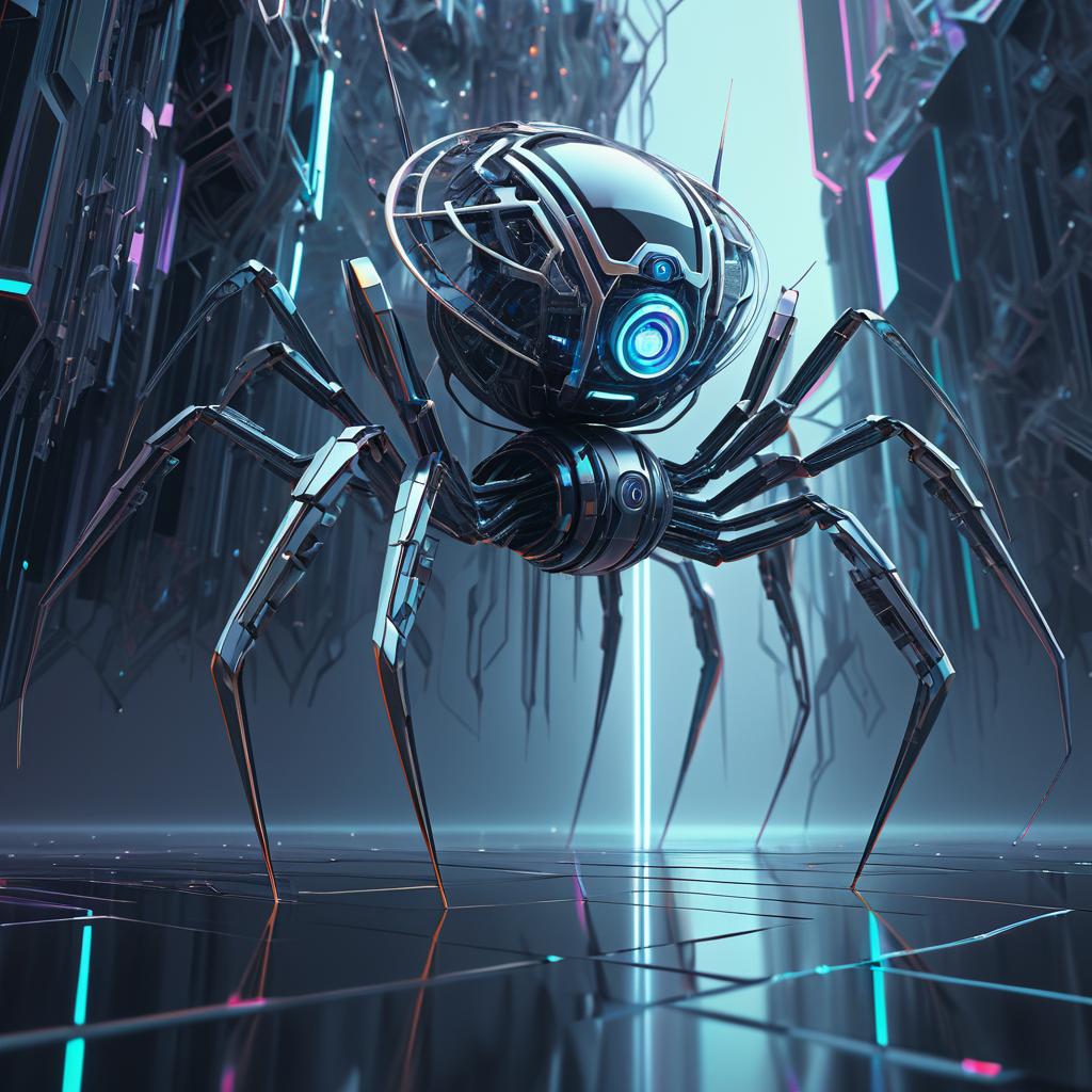 Intricate Robotic Spider Abstract Artwork