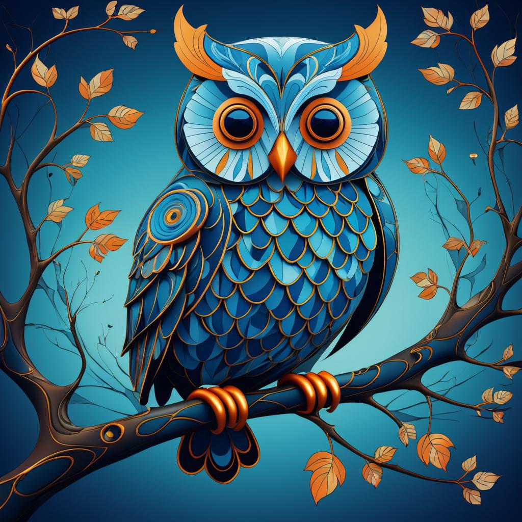 Whimsical Owl Artwork in James Jean Style