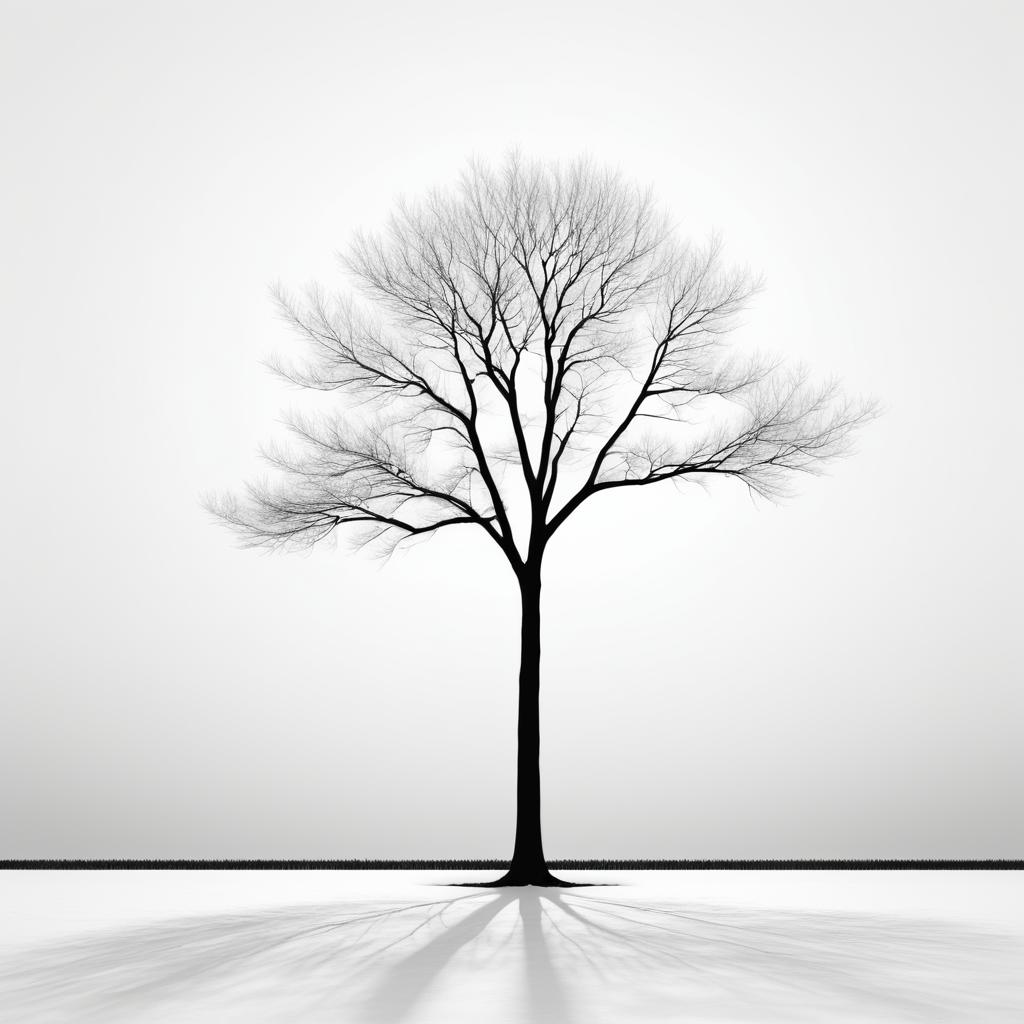 Minimalist Art Focused on a Tree