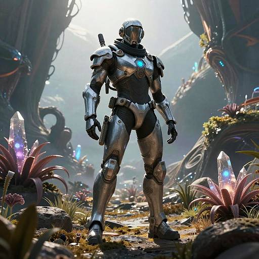 Futuristic Explorer on Alien World