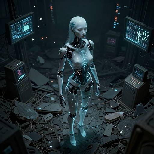 Surreal Sci-Fi Ghostly Android Scene