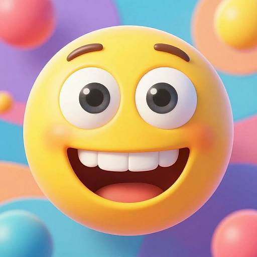 Joyful Yellow Cartoon Face