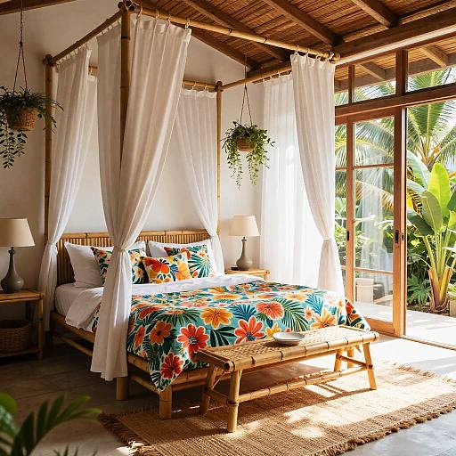 Tropical Bamboo Retreat Bedroom