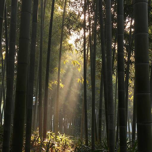 Serene Bamboo Grove at Sunrise