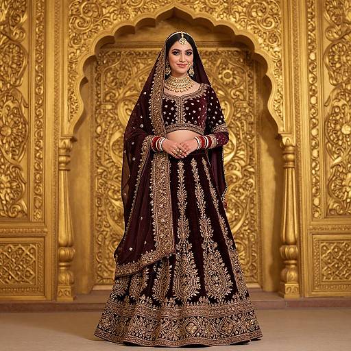 South Asian Bride in Mughal Archway